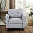 thumbnail image 1 of Mcnaboe&nbsp; 32.87'' Wide Tufted Linen Armchair, 1 of 2