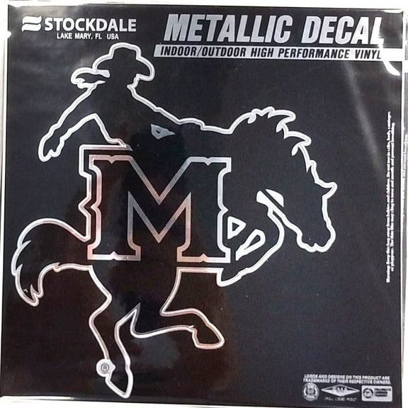 Mcneese State University Cowboys 6 Inch Decal Sticker, Metallic Chrome Shimmer Design