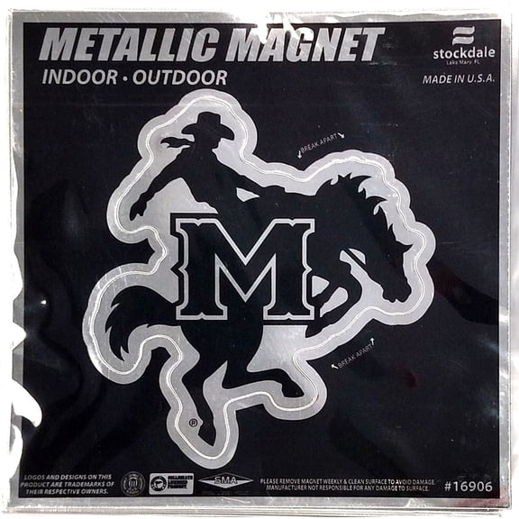 Mcneese State University Cowboys 6 Inch Magnet Metallic Shimmer Design