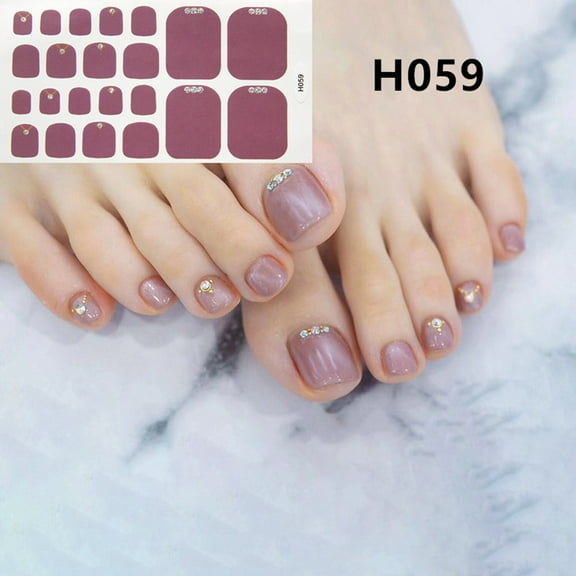 Mcolor Adhesive Toenail Polish Wraps Stickers Flower Marbling Nail Strips Decals Manicure Accessories for Women