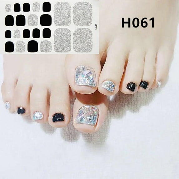 Mcolor Adhesive Toenail Polish Wraps Stickers Flower Marbling Nail Strips Decals Manicure Accessories for Women