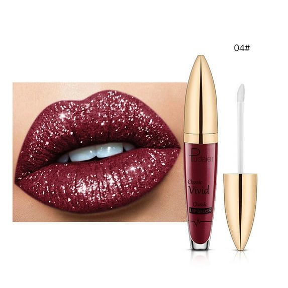 Mcolor Diamond Shimmer Lip Gloss, Glitter Liquid Lipstick, Sparkly Glossy Metallic Shimmer, Liquid Matte Lip Gloss, Lip Glaze for Makeup, Shiny Lip Tint Plumping Glitter Gloss for Girls and Women