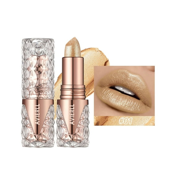Mcolor Glitter Lipstick | Nude Pink Lipstick with Sparkling Metallic Glitter | Long Lasting, Smooth Formula | Highly Pigmented Opaque Color | Cruelty Free
