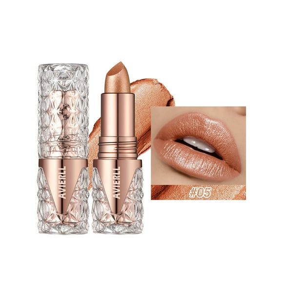 Mcolor Glitter Lipstick | Nude Pink Lipstick with Sparkling Metallic Glitter | Long Lasting, Smooth Formula | Highly Pigmented Opaque Color | Cruelty Free
