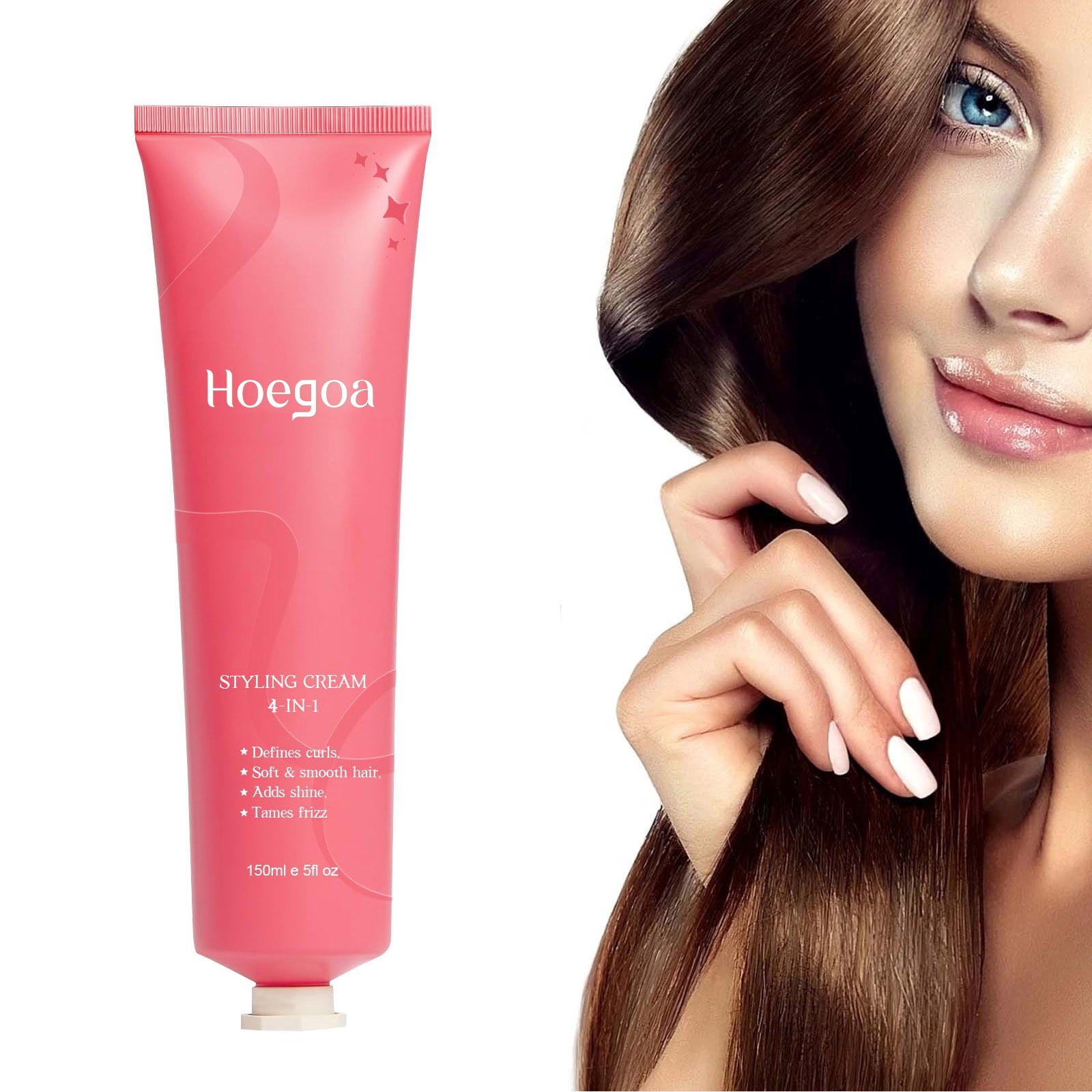Mcolor Hair Styling Cream, 5 Oz, 4-In-1 Styling Cream, Add Shine Hair Smoothing Cream, No Chemical Flavor Hair Cream for Slick Back Hair