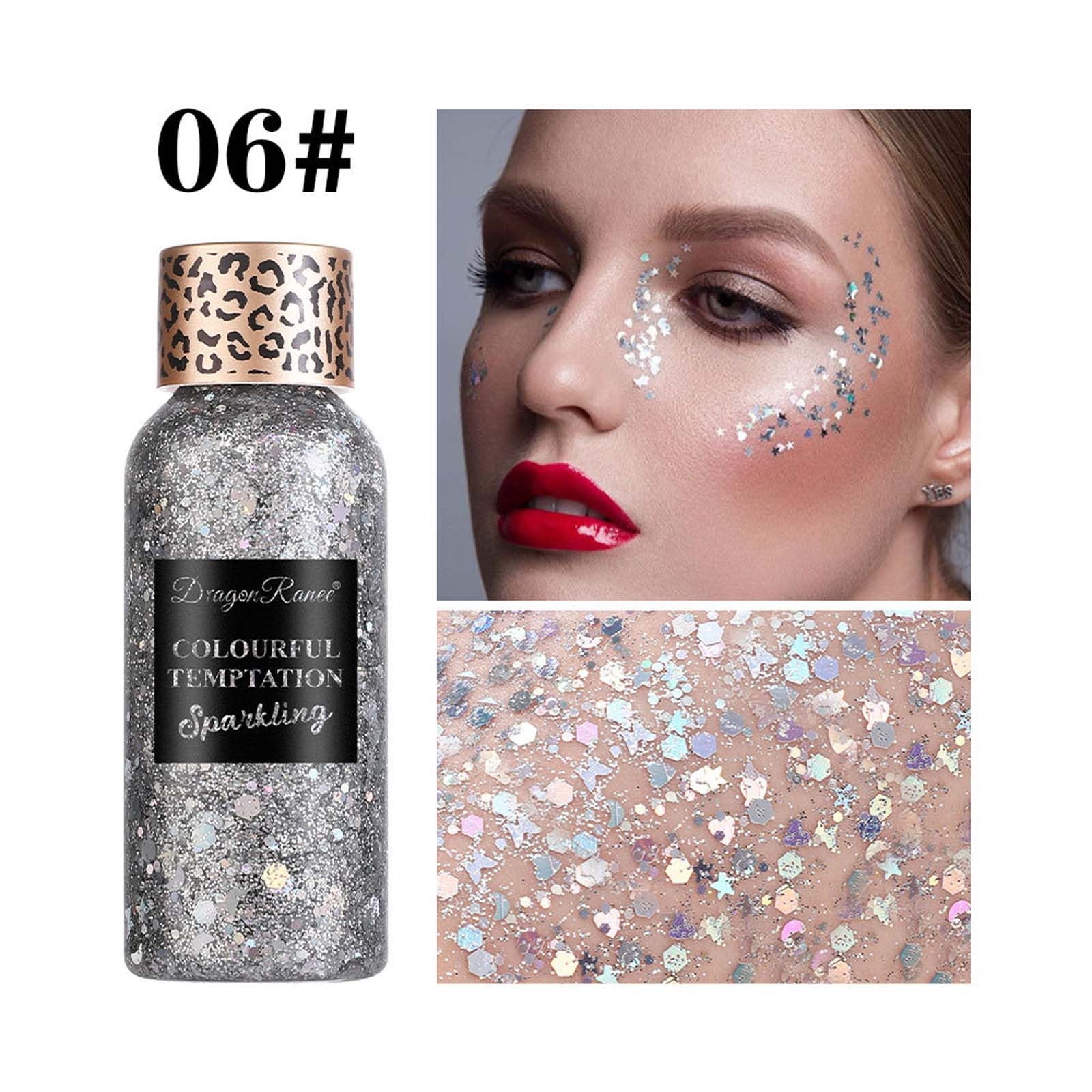 Body Glitter Gel Mit Chunky Sequins - 2.15 Oz, Holographisch, Für Festival & Party