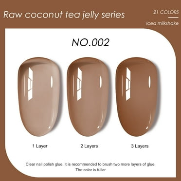 Mcolor Jelly Gel Nail Polish , 20 Colors Translucent Nude Pink Red Purple Green Transparent Nail Polish with 60 Sheer/Glossy Effects for Nail Salon DIY Home Christmas Holiday Gift