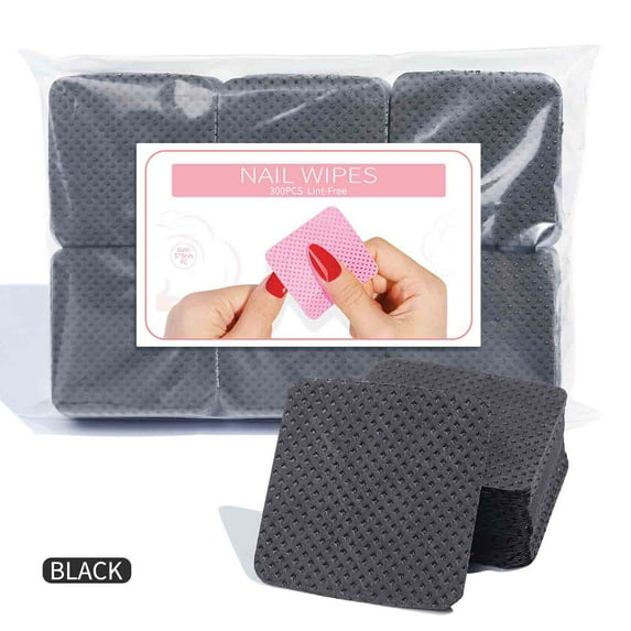 Mcolor Lint Free Nail Wipes, 300 PCS Non-Woven Fabric Nail Cleaning Pads Gray Lash Extensions Glue Cleaning Wipes Nail Salon Supplies (300 PCS)
