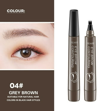 Mcolor Magic Eyebrow Pencil, 3D Waterproof Microblading Eyebrow Pencil Contouring Pen, 4 Tipped Precise Brow Pen, Fine Stroke Microblading Eyebrow Pencil Natural (Grey Brown)