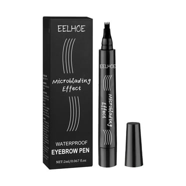Mcolor Microblading Eyebrow Pen - Eyebrow Pencil Magical Eye Brow Pencils for Women with 4 Fork Tip & Spoolie Brush for Natural-Looking Hair-Like Defined Brows, Last All-Day, Light Brown