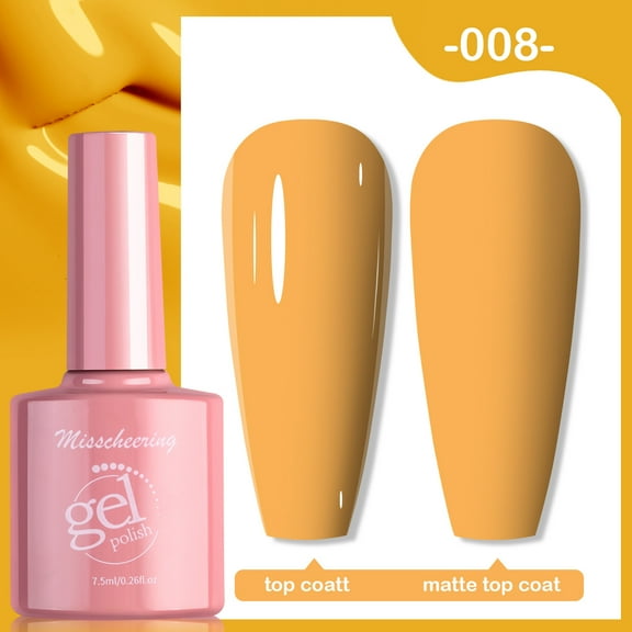 Mcolor Yellow Gel Nail Polish, 1Pcs Yellow Gel Polish Yellow Color Nail Polish Gel High Gloss Soak Off U V Gel Nail French Nail Manicure Salon DIY