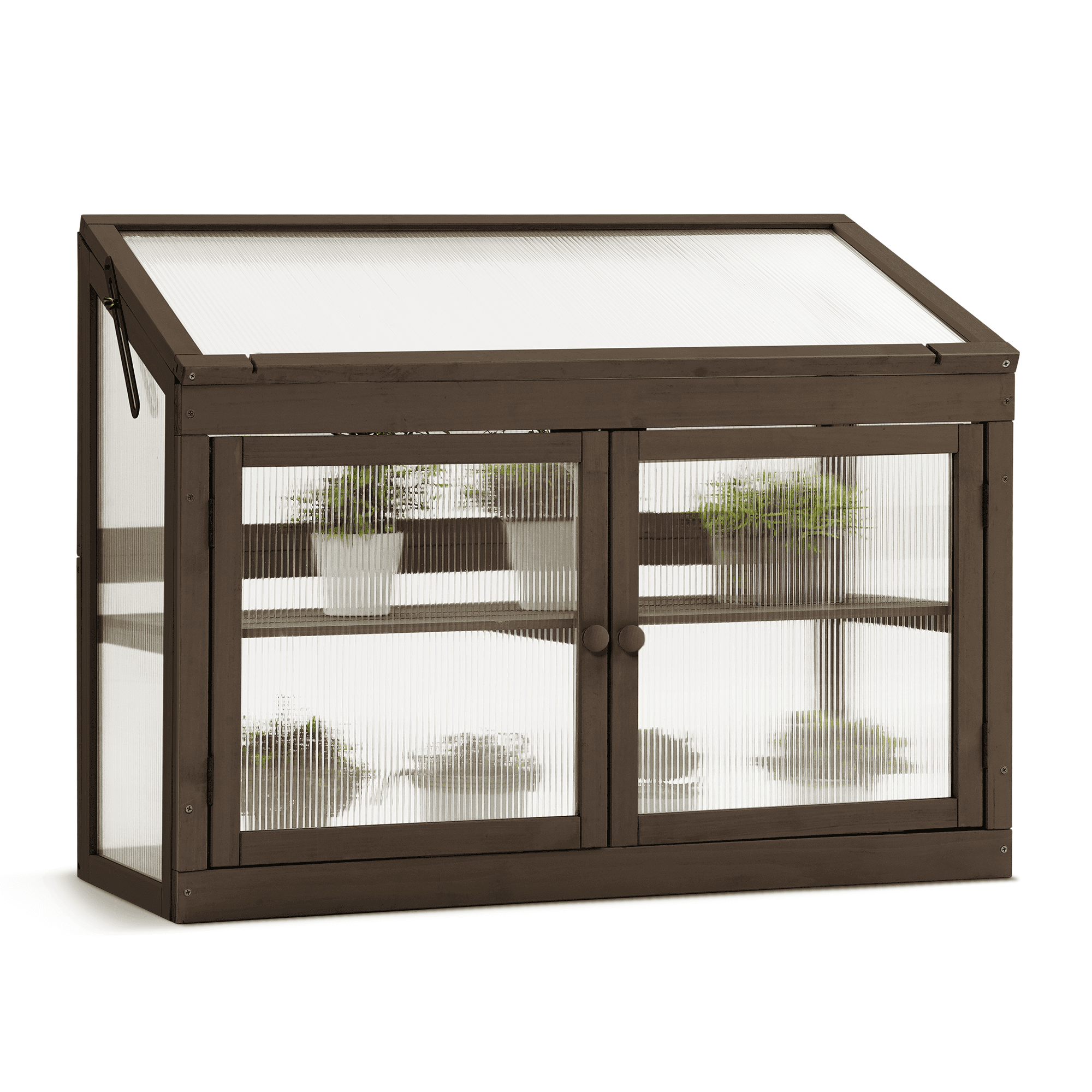 Mcombo 2-Tier Wooden Cold Frame Garden Greenhouse Raised Flower Planter Shelf Bed Protection 0160