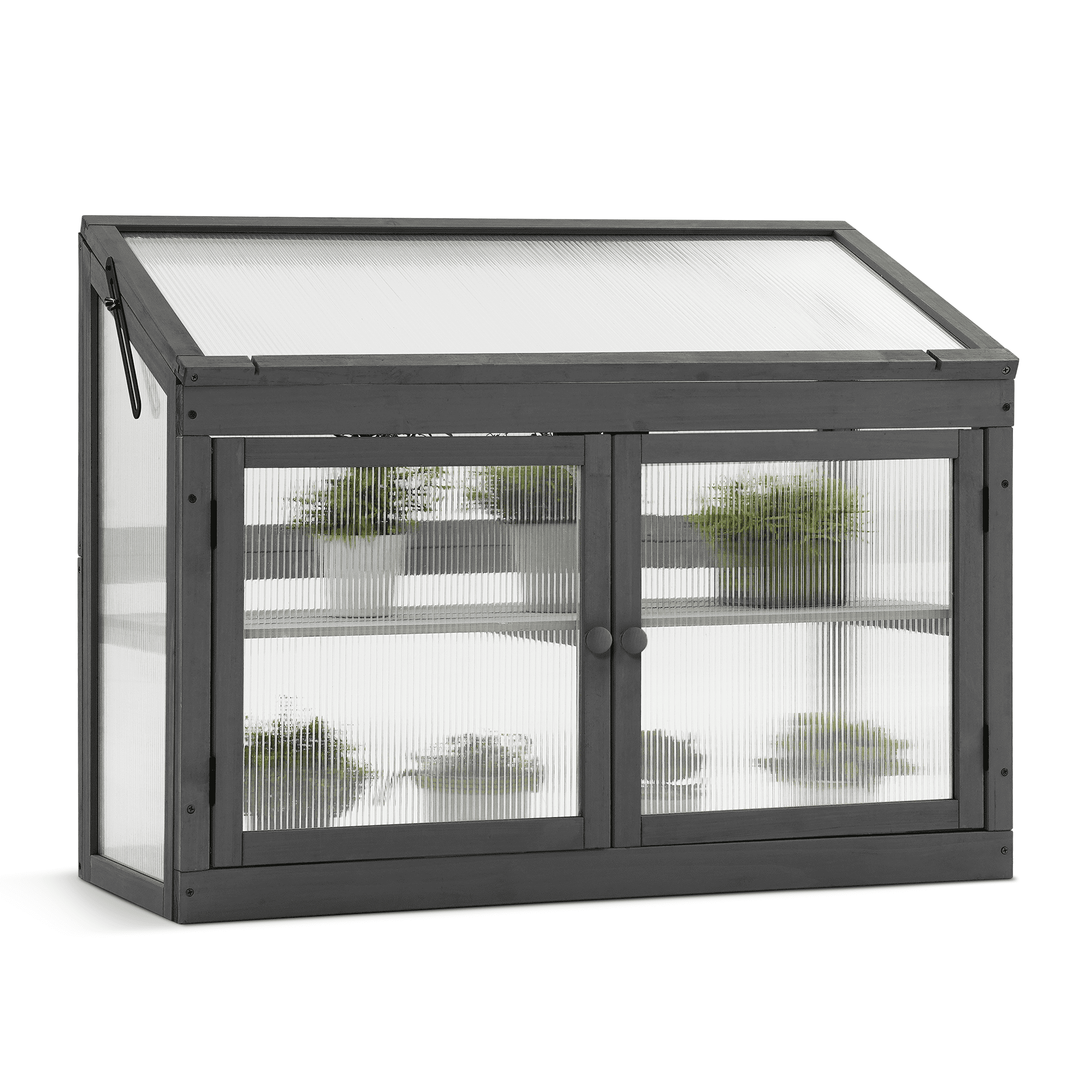 Mcombo 2-Tier Wooden Cold Frame Garden Greenhouse Raised Flower Planter Shelf Bed Protection 0160
