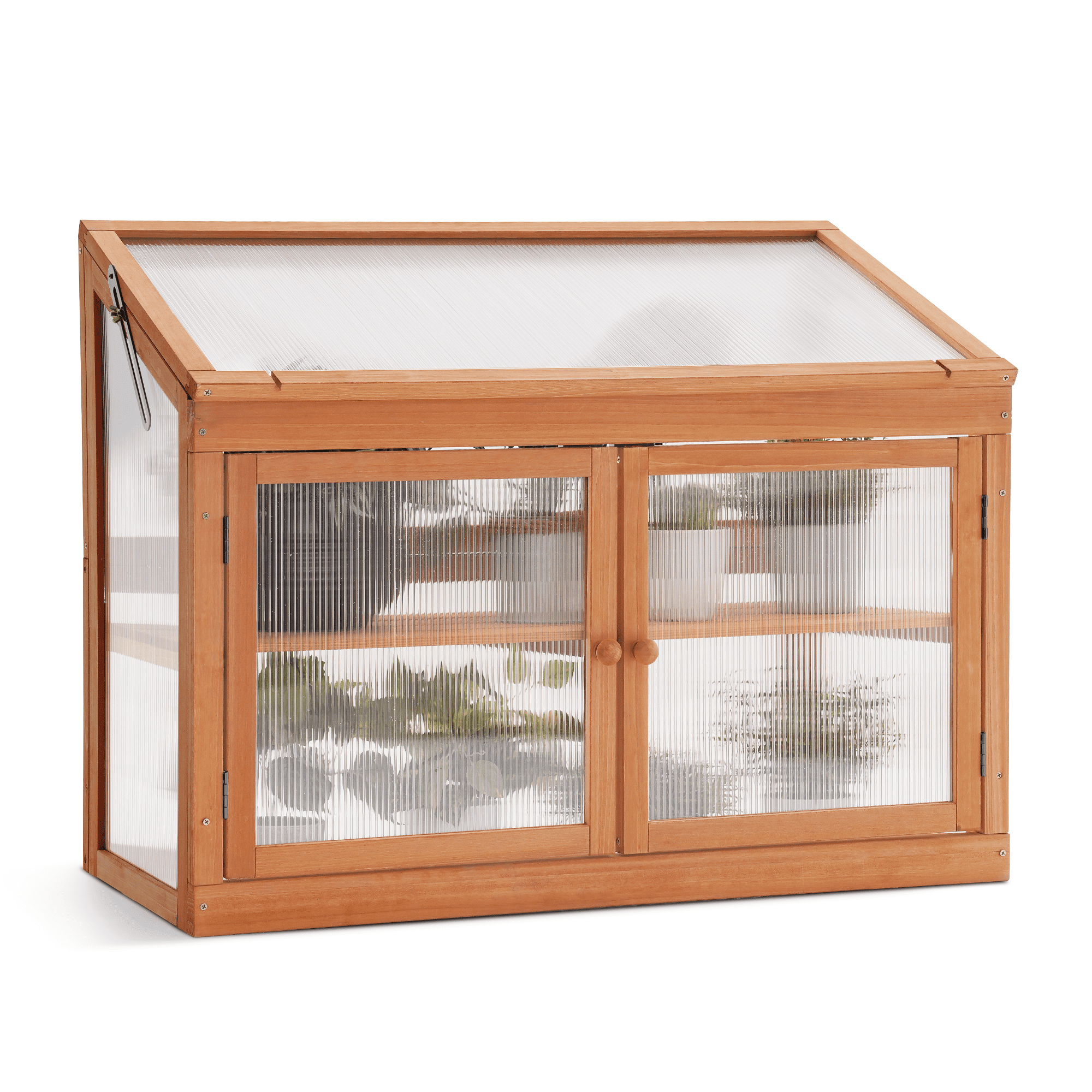 Mcombo 2-Tier Wooden Cold Frame Garden Greenhouse Raised Flower Planter Shelf Bed Protection 0160