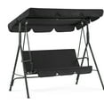 thumbnail image 1 of MCombo 3-Person Outdoor Swing with Convertible Canopy 4003 (Black), 1 of 8