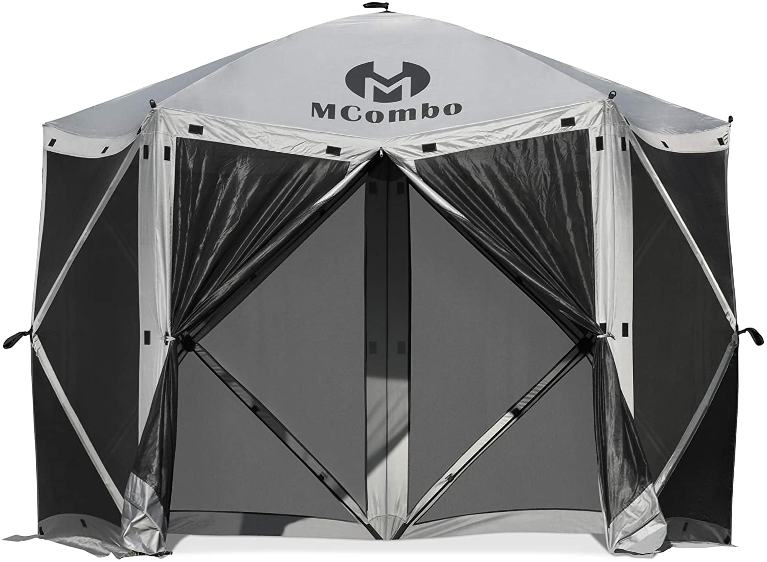 MCombo Gazebo Tent Pop-Up Portable 4/5/6-Sided Hub Durable Screen Tent Netted Gazebo Waterproof Pavilion
