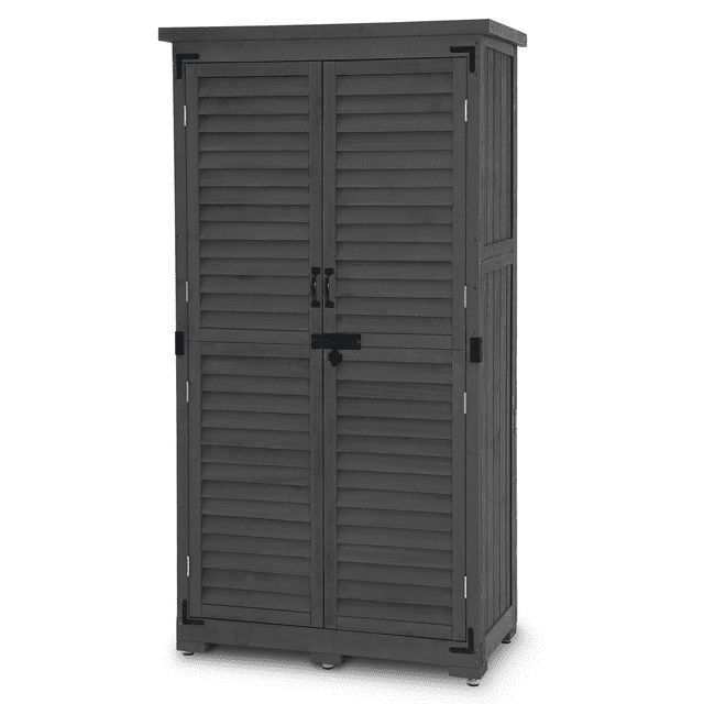 63" Wood Outdoor Storage Garden Storage Shed with