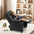 thumbnail image 1 of Mcombo Big Kids Recliner Chair for Boys and Girls Room, 3+ Age Group,Faux Leather 7366, Black, 1 of 10