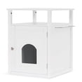 thumbnail image 1 of Mcombo Cat Litter Box Furniture Hidden, Kitty Litter House for Storage, Pet Litterbox Wooden Enclosure with Extra Table 0507, 1 of 7