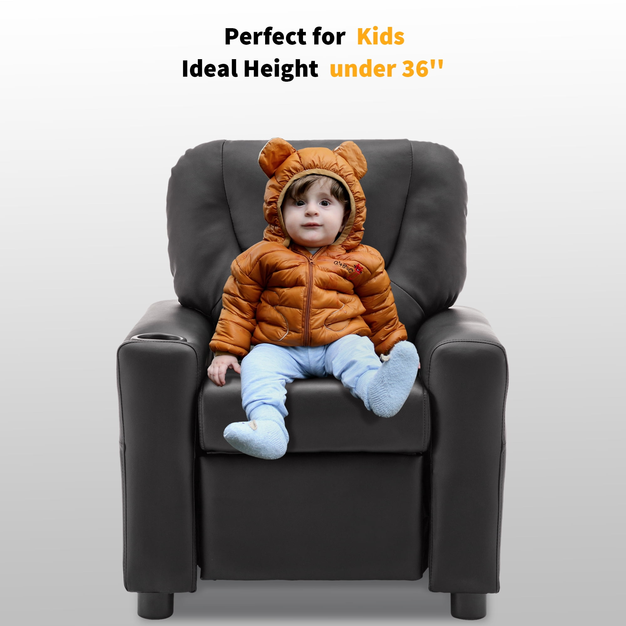 Mcombo kids recliner chair armrest sofa couch with cup holder for toddlers boys girls clearance