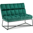 thumbnail image 1 of Mcombo Loveseat Sofa Couch, Mid-Century Velvet Settee, 2-Seater Upholstered Bench for Living Room 4018 (Green), 1 of 8