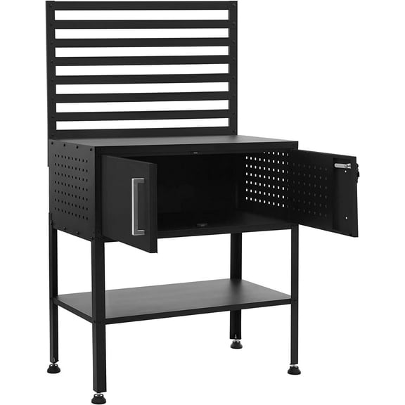 Mcombo Metal Wall Mounted Workbench for Garage, Folding Worktable with Pegboards, Workstation Workout Bench for Shop Box11…