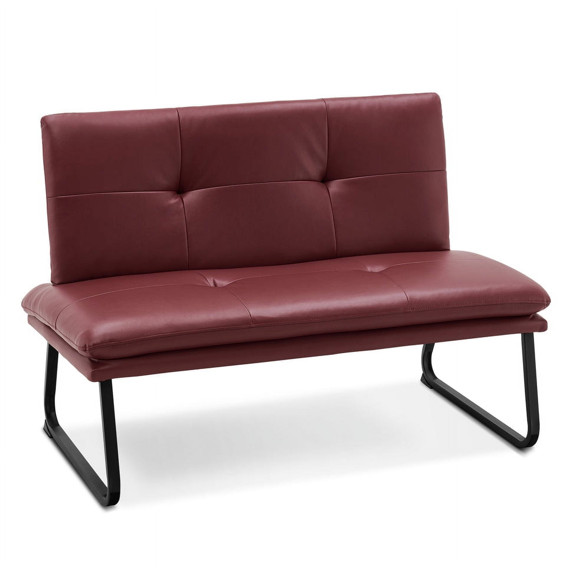 Faux leather armless sale loveseat