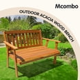 thumbnail image 1 of Mcombo Outdoor Acacia Wood Garden Bench, Natural 35" H, 1 of 7