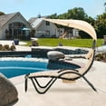 thumbnail image 1 of Mcombo Outdoor Chaise Lounge Chair w/Adjustable Canopy, Adjustable Cushioned, Sun Lounger 4097（Beige）, 1 of 10