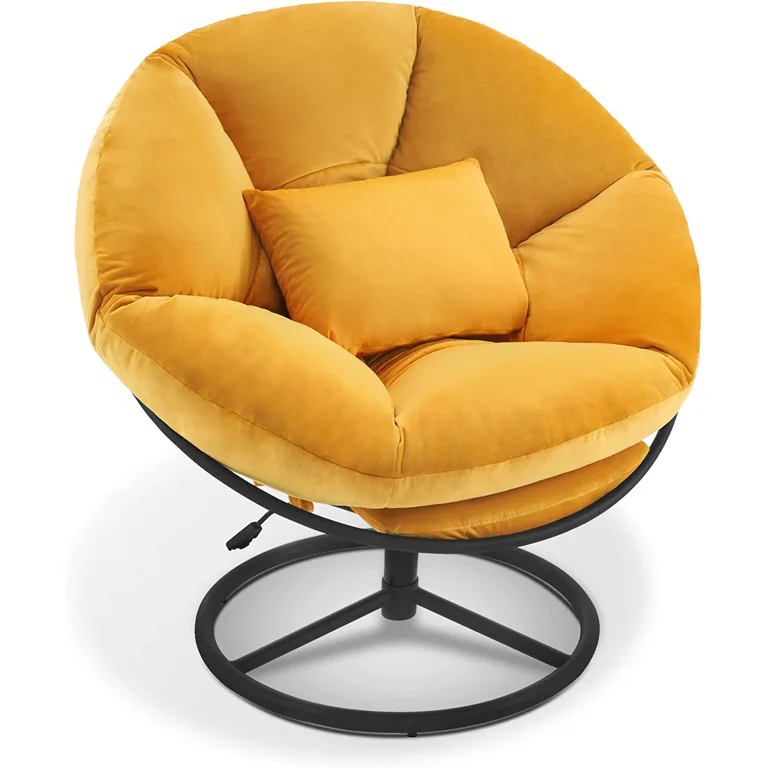 Mcombo Swivel Papasan Chairs Gas Lift Cozy Chair with Height
