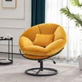 thumbnail image 1 of Mcombo Swivel Papasan Chairs, Gas Lift Cozy Chair with Height Adjustment, Velvet Rocking Saucer Chair for Living Room Bedroom HQ405(Yellow), 1 of 9