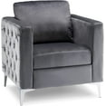 thumbnail image 1 of Mcombo Velvet Accent Club Chair, Single Sofa Chair, Armchair 4066 (Grey), 1 of 9