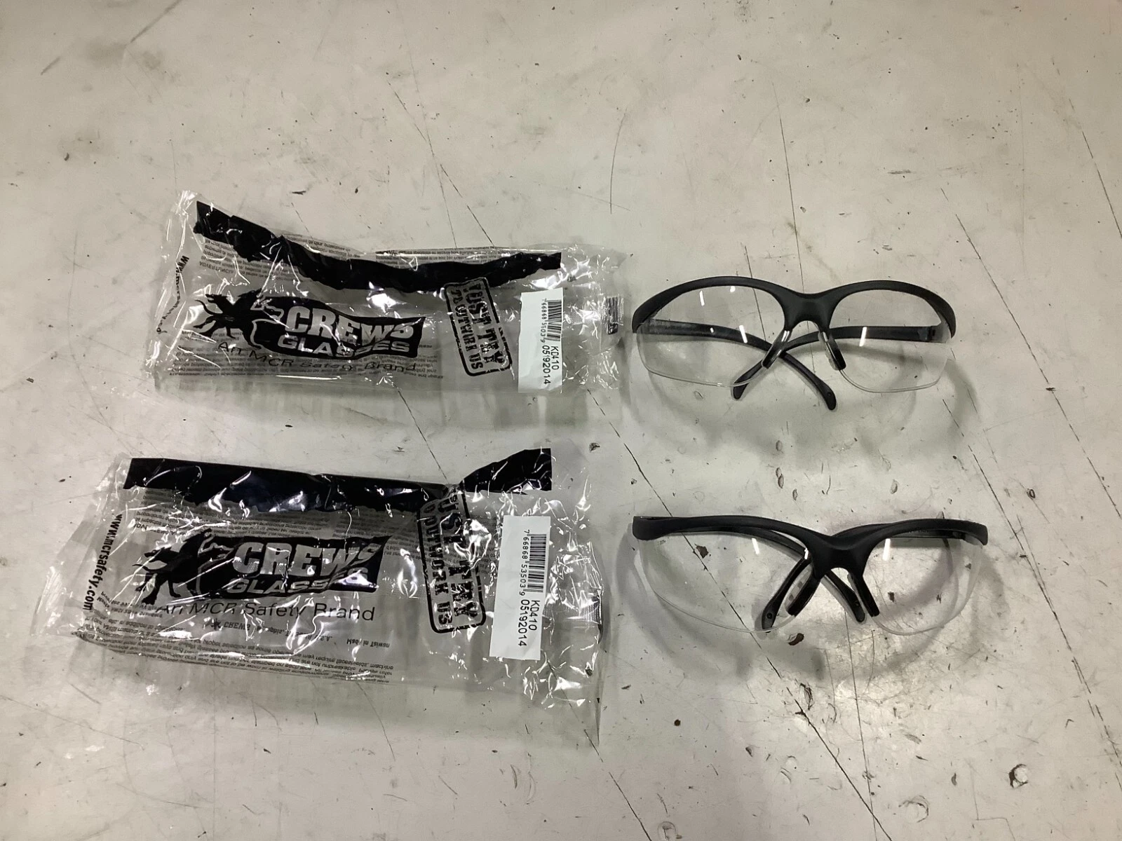 Mcr Crews Kd410 Klondike Safety Glasses Anti Scratch Clear Lens (2 Pair)