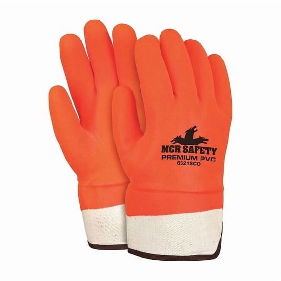 Mcr Safety Chemical Gloves,L,12in. L,Sandy,PVC,PK12 6521SCO