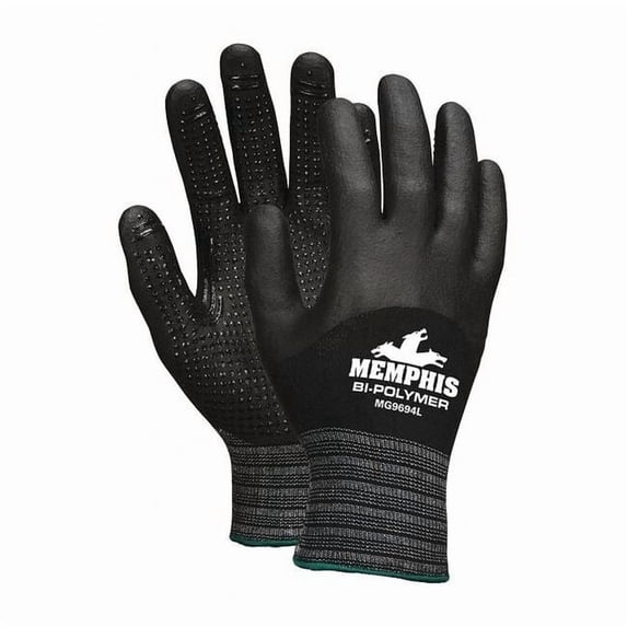 Mcr Safety Coated Gloves,Nylon,M,PK12 MG9694M