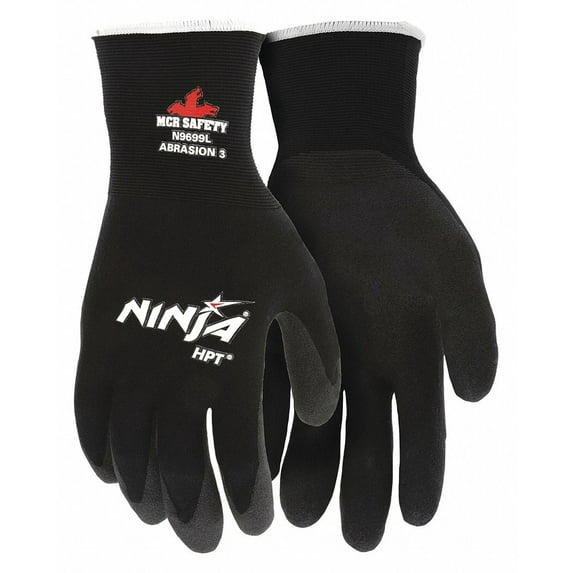 Mcr Safety Coated Gloves,Nylon,M,PK12 N9699M
