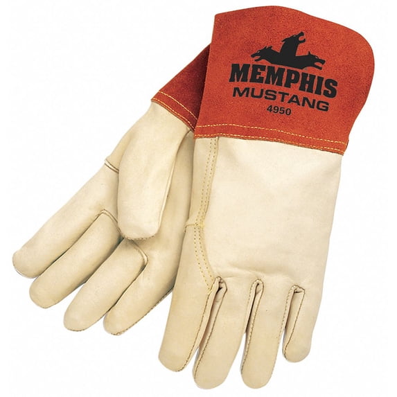 Mcr Safety Cowhide Welding Gloves, S, Gauntlet Cuff, 14" Glove Length, 1 PR