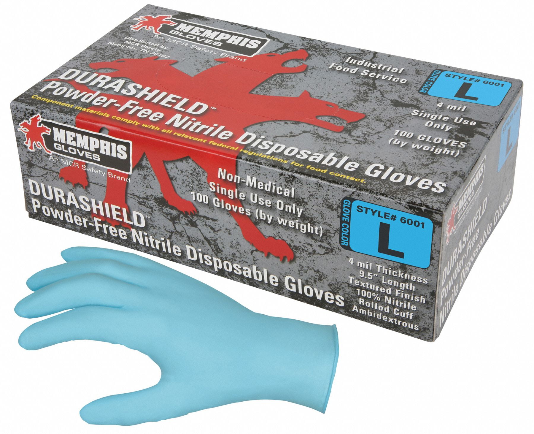 Mcr Safety Disposable Gloves,Nitrile,S,PK100 6001S - Walmart.com