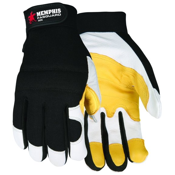 Mcr Safety Fasguard White Grain Goatskin Yellow P,M 906M