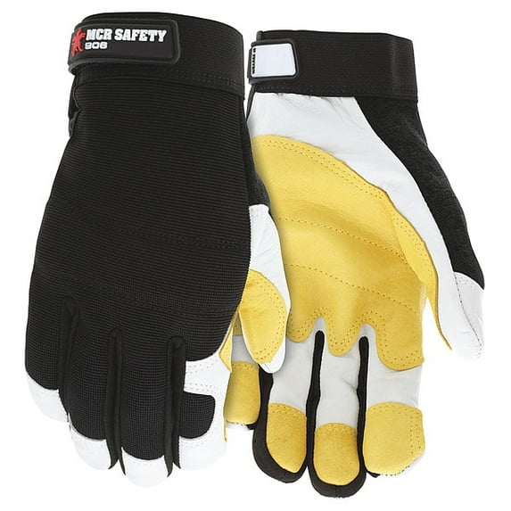 Mcr Safety Fasguard White Grain Goatskin Yellow P,S 906S