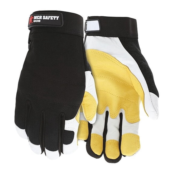 Mcr Safety Fasguard White Grain Goatskin Yellow P,S 906S