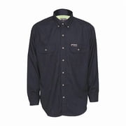 Mens Flame-Resistant Collared Shirt, 8.9 cal/sq cm, L, Inherent Blend and Treated Cotton