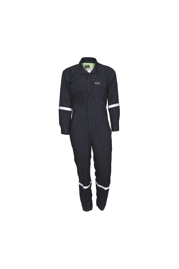 Coverall, 8.9 cal/sq cm ATPV, M, 30 in Inseam, FR Inherent Blend, Zipper