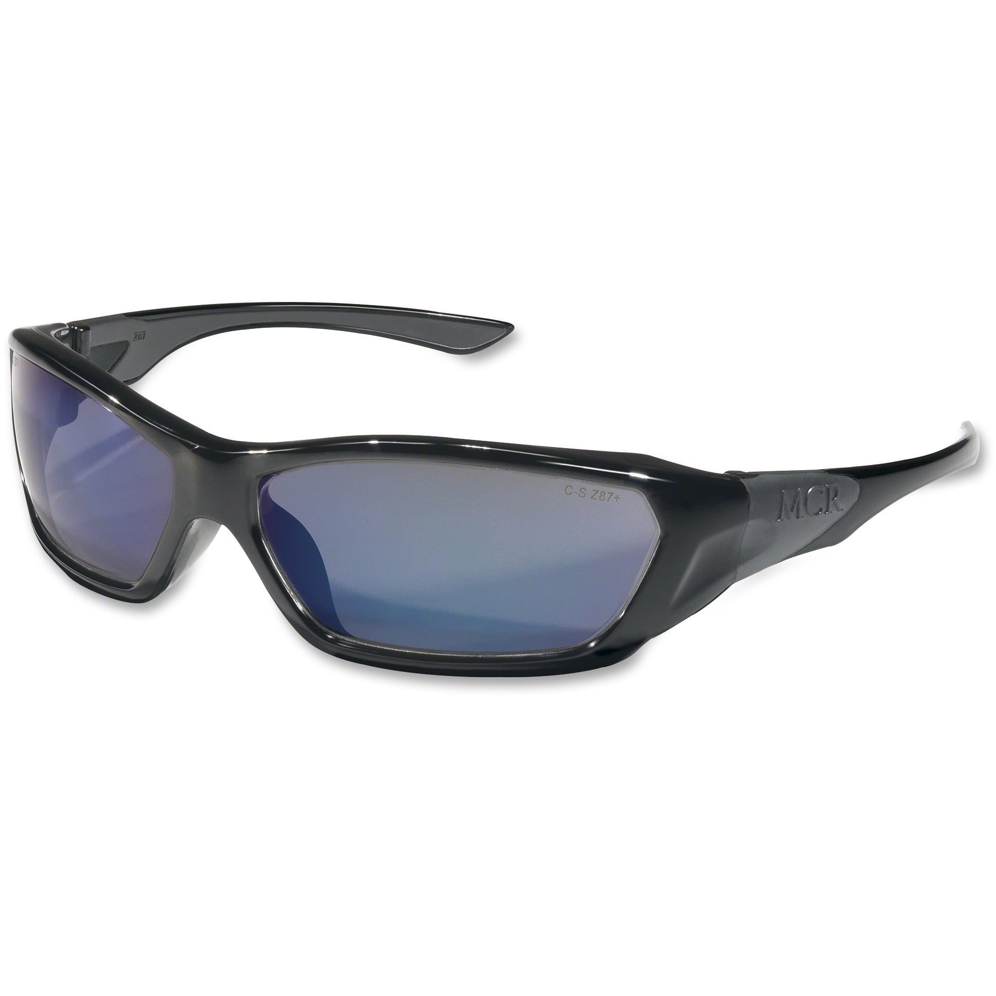 Mcr Safety Forceflex Safety Glasses, Black Frame, Blue Lens