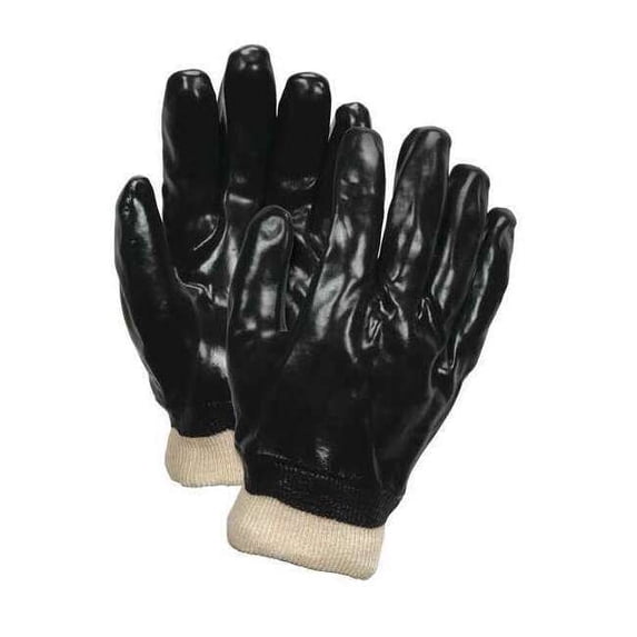 Mcr Safety Gloves,PVC,L,10 in. L,Interlock,PK12 6100