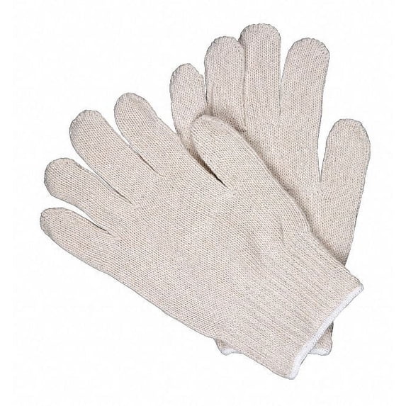 Mcr Safety Heavy Wght 100 per Cotton Natural,M,PK12 9506SM