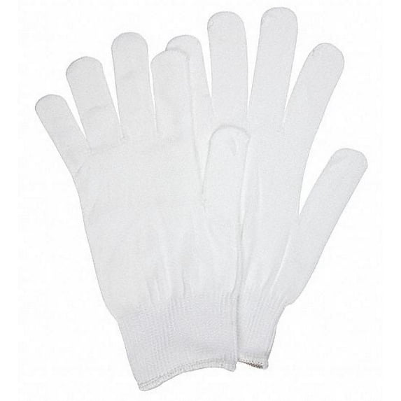 Mcr Safety Knit Gloves,Nylon,White,L,PK12 9633LM