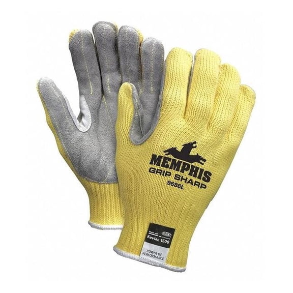 Mcr Safety Cut Resistant Gloves, Cut Level A3 ,Uncoated ,None ,L 1 PR 9686L
