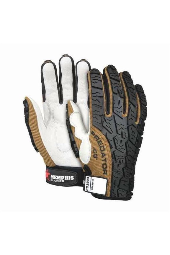 Mechanics Gloves,XL,White/Black/Brown,PR PD2903XL
