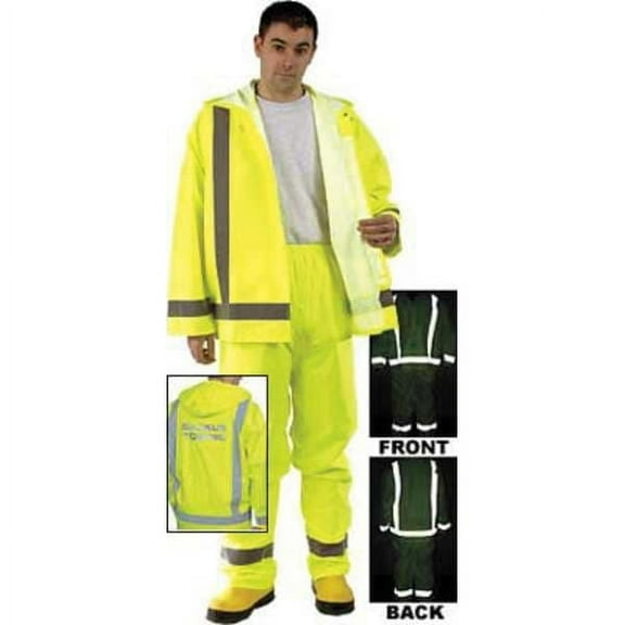 Mcr Safety Rain Pants,Class E,Yellow/Green,2XL 500RPWX2
